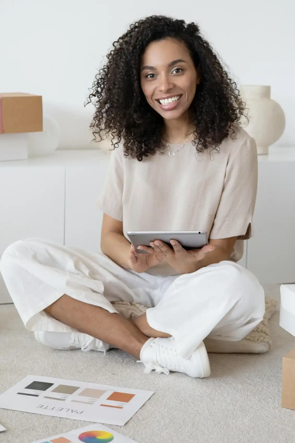 Mulher feliz após exercício